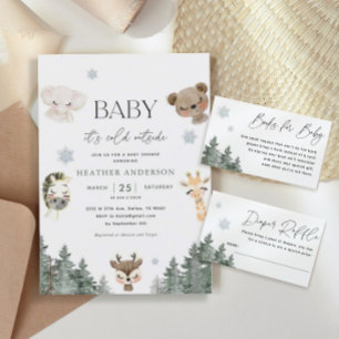 Invitation Forêt Bois bébé Il fait froid à l'extérieur du Bab