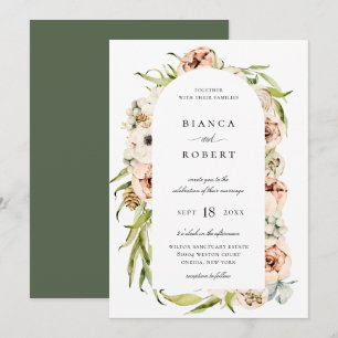 Invitation Forêt Botanique Arc Floral Mariage Invitat