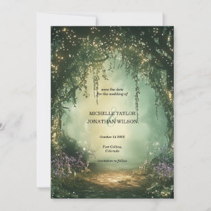 Invitation Forêt botanique vintage enchantée Enregistrer la d