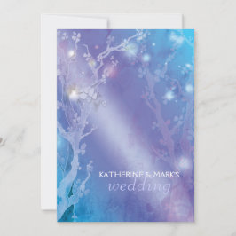 Invitation Forêt céleste Mariage bleu chatoyant