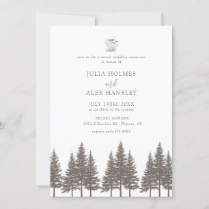 Invitation Forêt de Bois Pin Mariage Rustique Décontracté