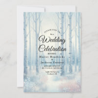 Forêt de bouleaux bleus givrés pour mariage