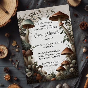 Invitation Forêt de champignons fantaisiste