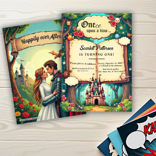 Invitation Forêt de contes de fées pour 1er anniversaire