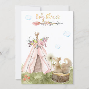 Invitation *~* Forêt de feuillus de Boho Tribal Teepee