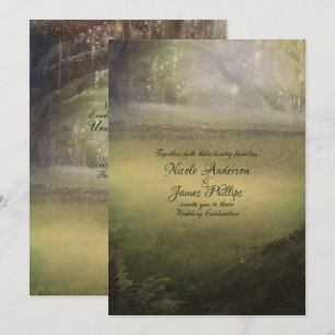 Invitation Forêt de lumières enchantées pour mariage rustique