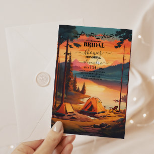 Invitation Forêt de montagne Élégante Fête des mariées rustiq