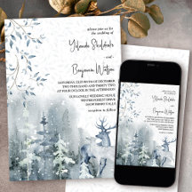 Forêt de neige d'hiver et Mariage bleu Dusty