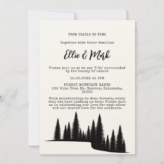 Invitation Forêt de pins rustiques Mariage extérieur