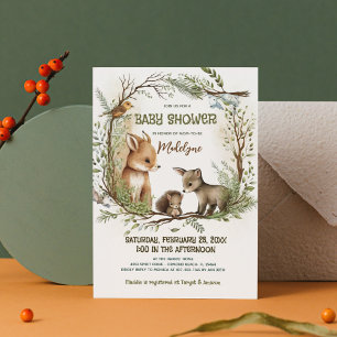 Invitation Forêt de renard écureuil de boislande Cérémonie de