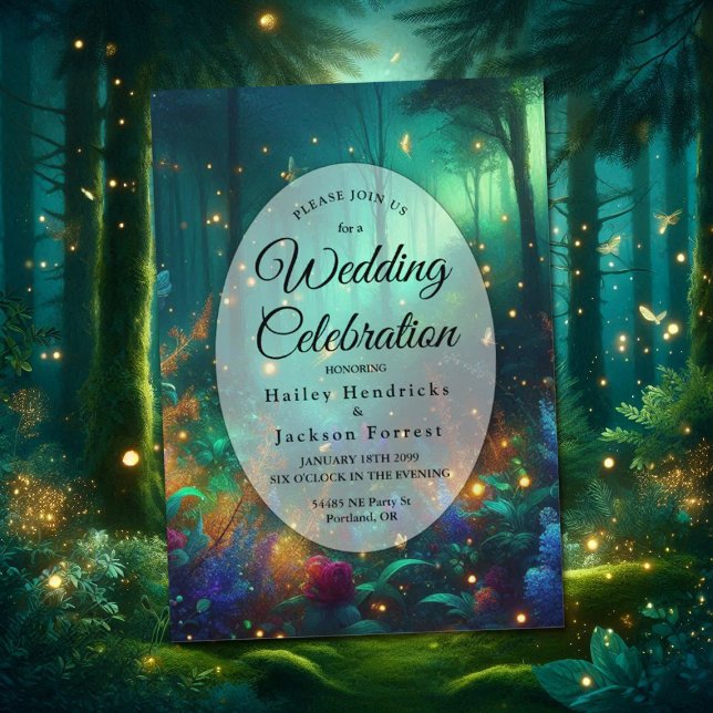 Invitation Forêt enchantée de bijoux radiants Mariage (Créateur téléchargé)