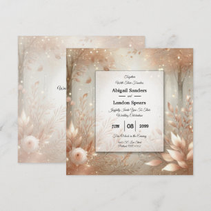 Invitation Forêt Enchantée Mariage Rosewood Doré