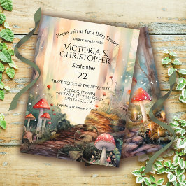 Invitation Forêt enchantée Toadstool Baby shower champignon