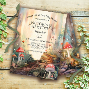 Invitation Forêt enchantée Toadstool Baby shower champignon