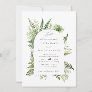 Invitation Forêt Fougère Montagne Bois 2 Mariage Élégant