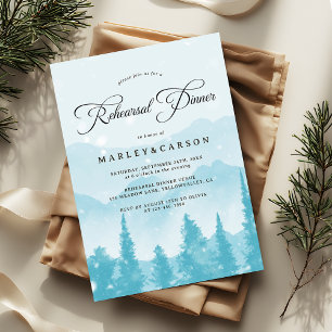Invitation Forêt neigeuse Dîner de la répétition d'hiver