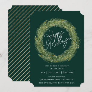 Invitation Forêt Pin Wreath Emerald Fête