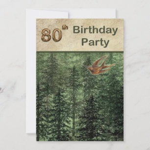 Invitation Forêt pour les arbres fête d'anniversaire 80