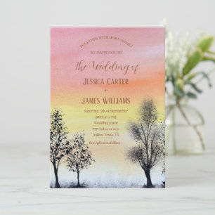 Invitation Forêt Russe Automne Automne Bois Mariage