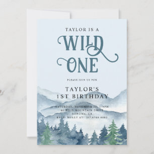 Invitation Forêt rustique sauvage Un 1er anniversaire