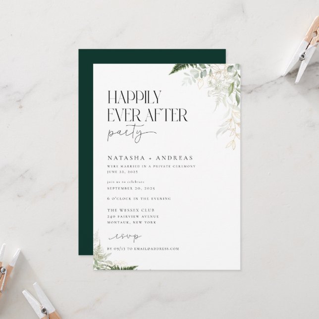 Invitation Forêt Sauvage Heureusement Jamais Après La Fête (Devant/Arrière en situation)