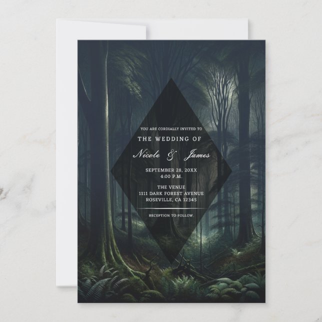 Invitation Forêt sombre à Twilight Mariage (Devant)
