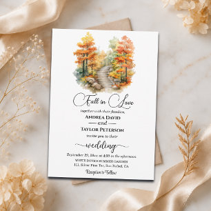 Invitation Forêt Tomber en Amour en Automne Mariage