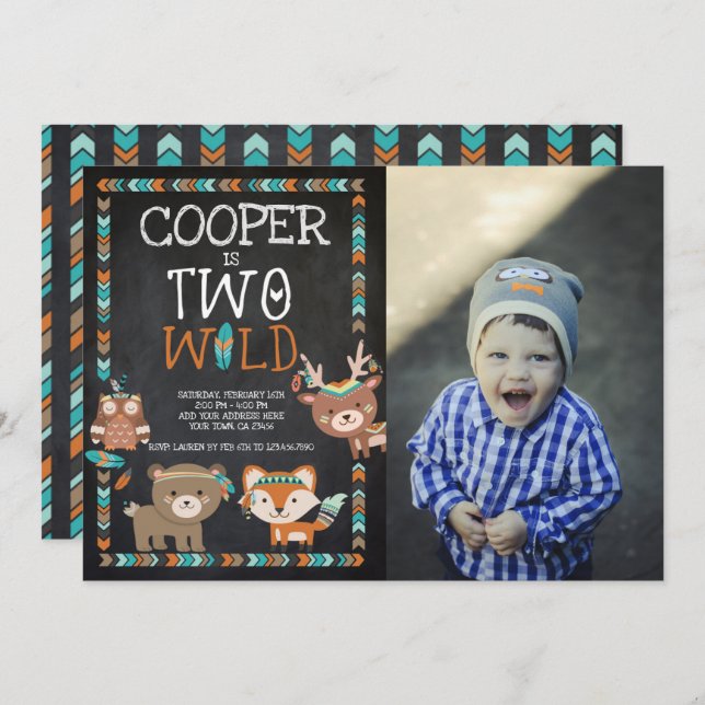 Invitation Forêt tribale, DEUX sauvages (Devant / Derrière)