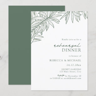 Invitation Forêt Vert Simple Répétition Botanique Dîner
