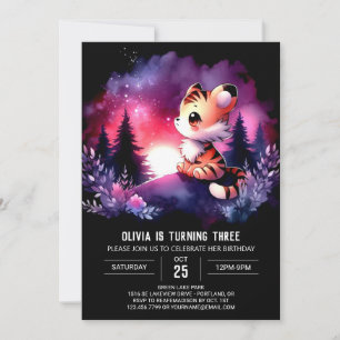 Invitation Forêt Whimsical Tiger Anniversaire