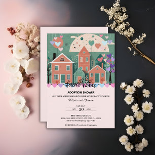 Invitation Forever Accueil Pastel Coeurs Adoption Foster Douc
