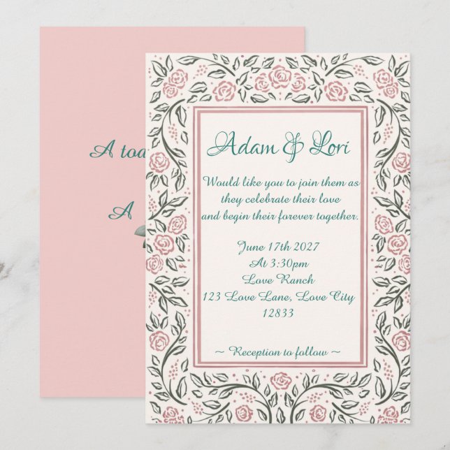Invitation Forever Begins Today Wedding (Devant / Derrière)
