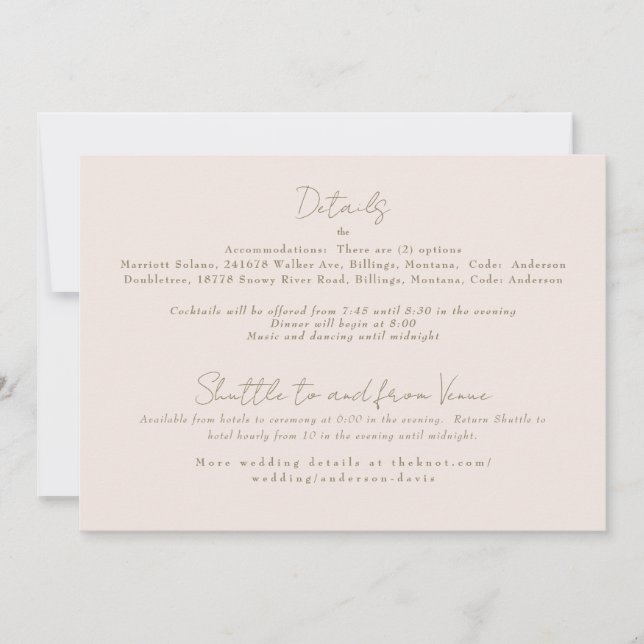 Invitation Forever Faithful Blushing Bride Mariage Détail (Devant)