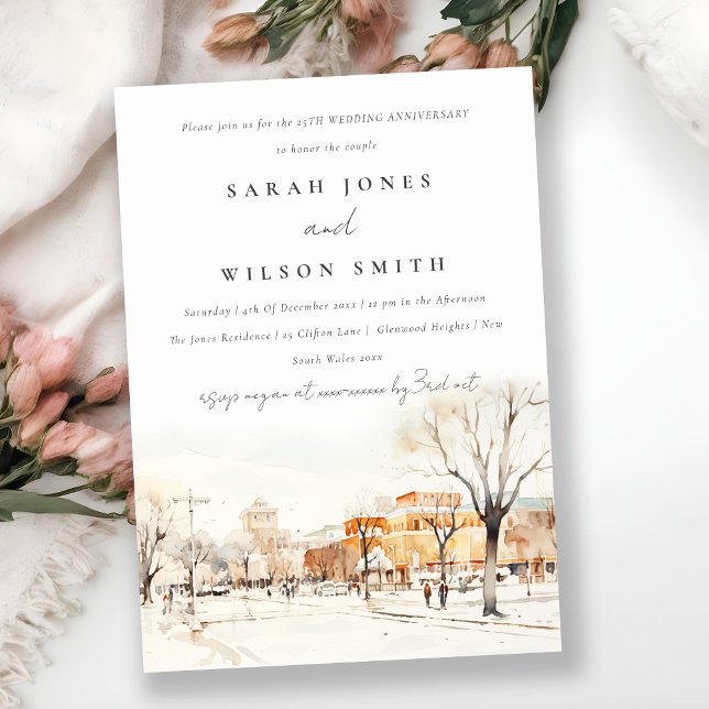 Invitation Forgo North Dakota City Mariage Anniversaire (Créateur téléchargé)