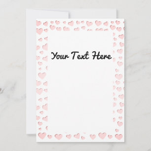 Invitation Forme de coeur rose Faux Papier découpé do-it-your