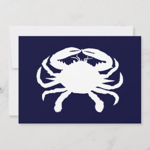 Invitation Forme de crabe bleu et blanc