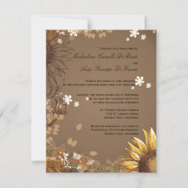 Invitation formel de mariage de tournesols