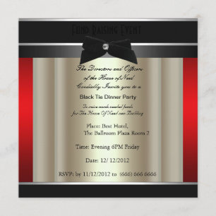 Invitation Formelle Black Cravate Dîner