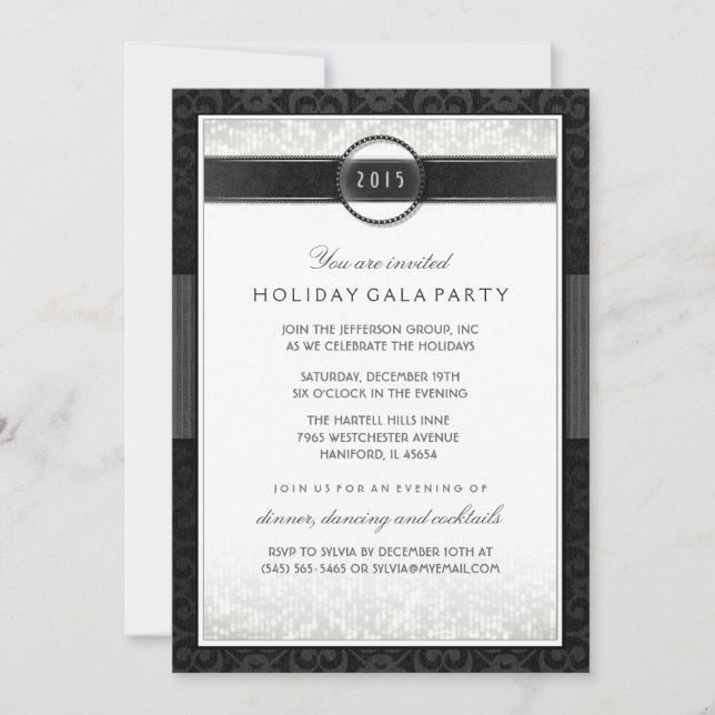 Invitation Formelle Black & White Company (Devant)