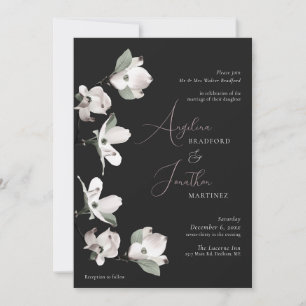 Invitation Formelle Botanique Dogwood Noir Blanc