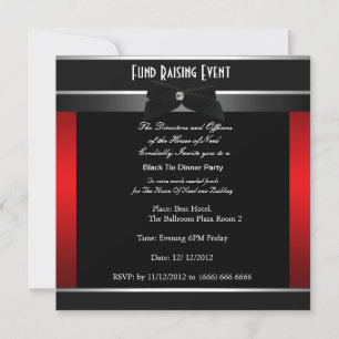 Invitation formelle de charité en tenue de soirée