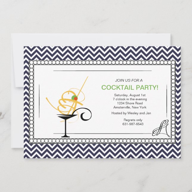 Invitation formelle de cocktail (Devant)