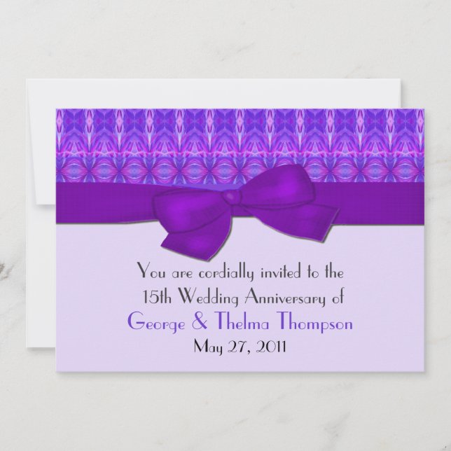 Invitation formelle violette pour un anniversaire (Devant)