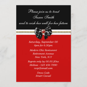 Invitation Formels blancs noirs rouges PERSONNALISENT