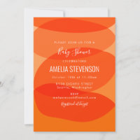 Formes Abstraites orange modernes Baby shower uniq