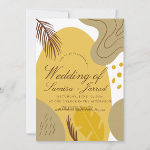 Invitation Formes Botaniques Organiques Arch Tropical Jaune