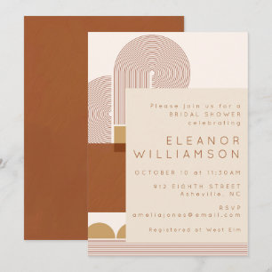 Invitation Formes et lignes modernes Fête des mariées en terr