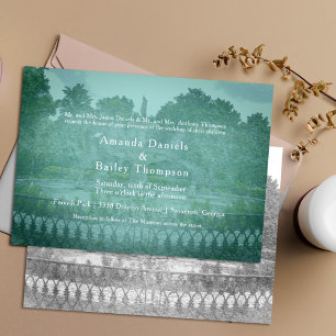Invitation Forsyth Park Fontaine Savannah Mariage GA