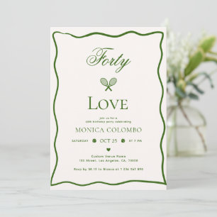 Invitation Forty Love Tennis Thème Adulte 40ème Anniversaire