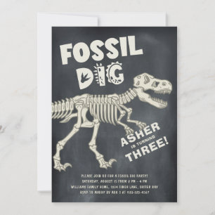 Invitation Fossil Dig Dinosaur fête d'anniversaire